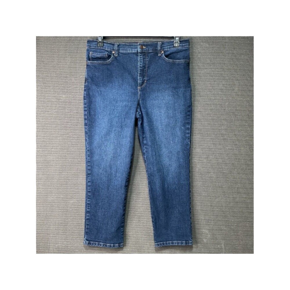 Gloria Vanderbilt Amanda Women's Jeans Dark Wash High Rise Tapered Leg Size 14P